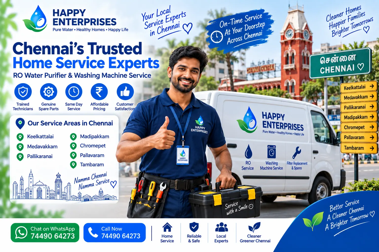 Happy Enterprises local service support in Chennai