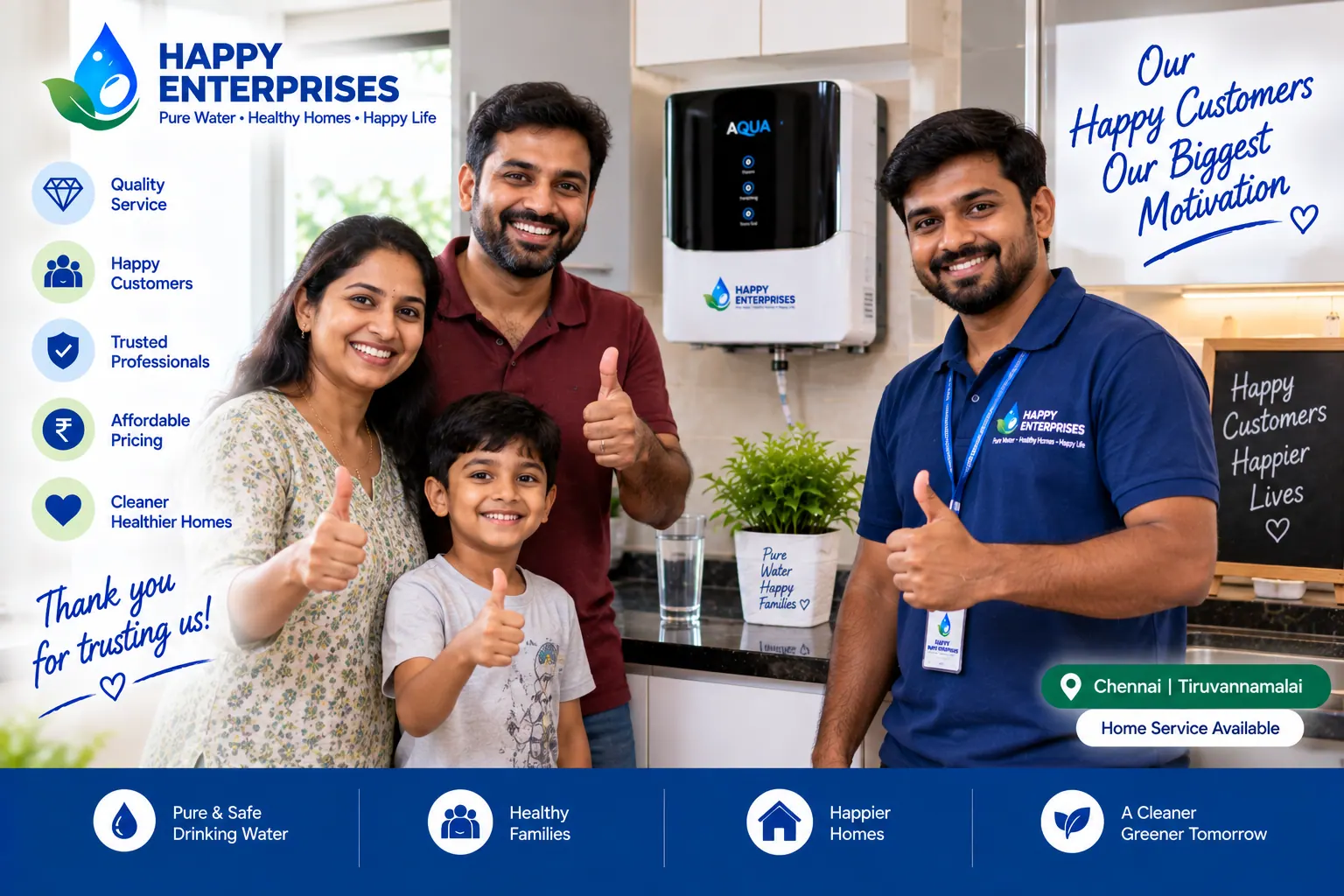 RO purifier products and spares available from Happy Enterprises